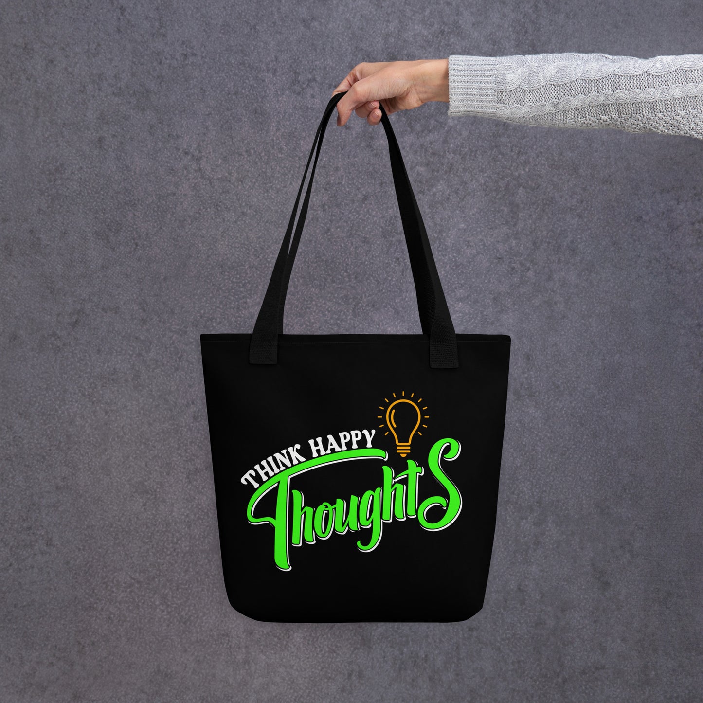 think happy thoughts tote bag