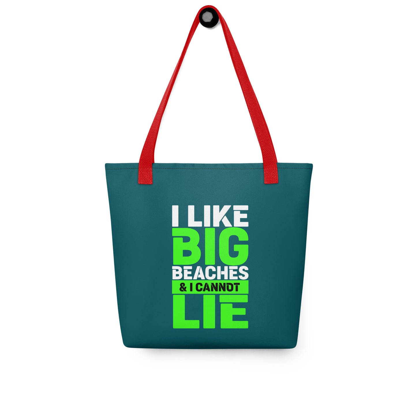 i like big beaches tote bag