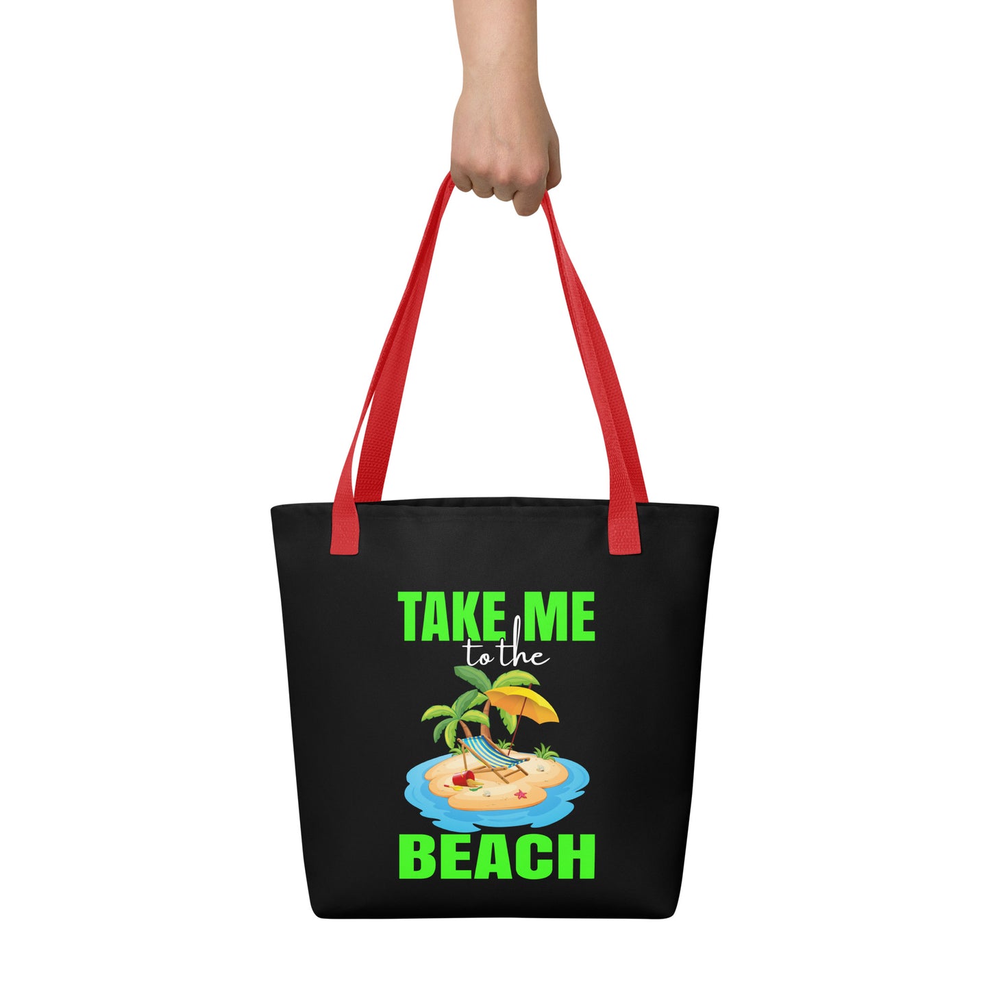 take me to the beach tote bag