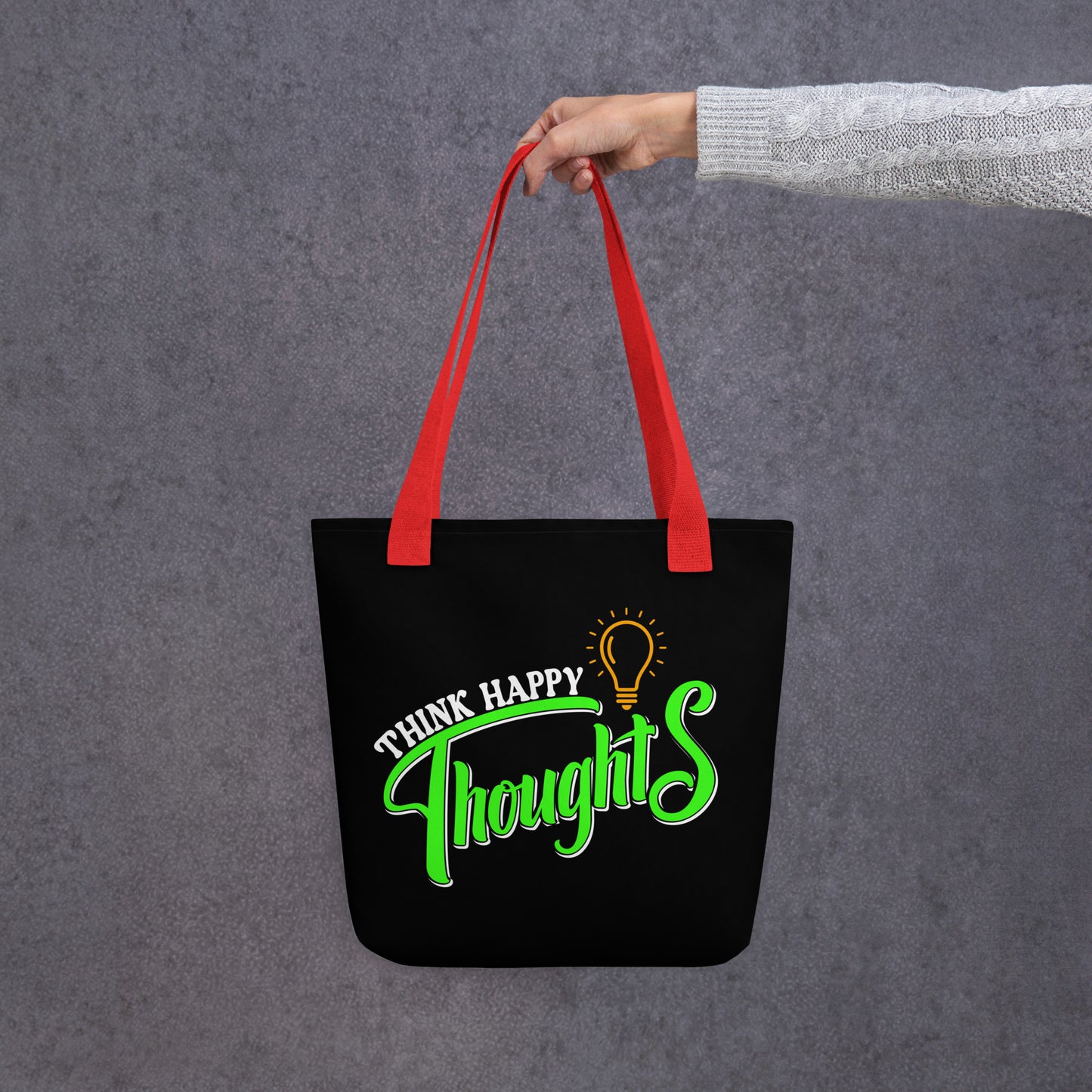 think happy thoughts tote bag