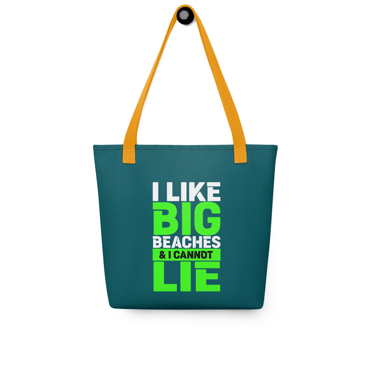 i like big beaches tote bag
