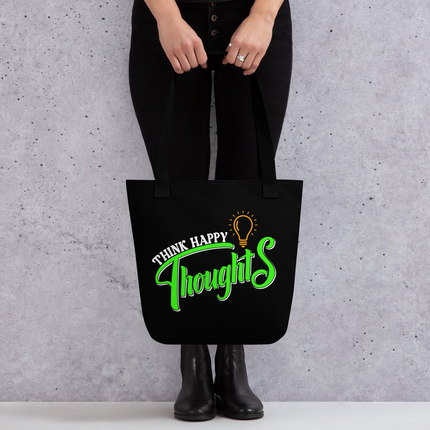 think happy thoughts tote bag