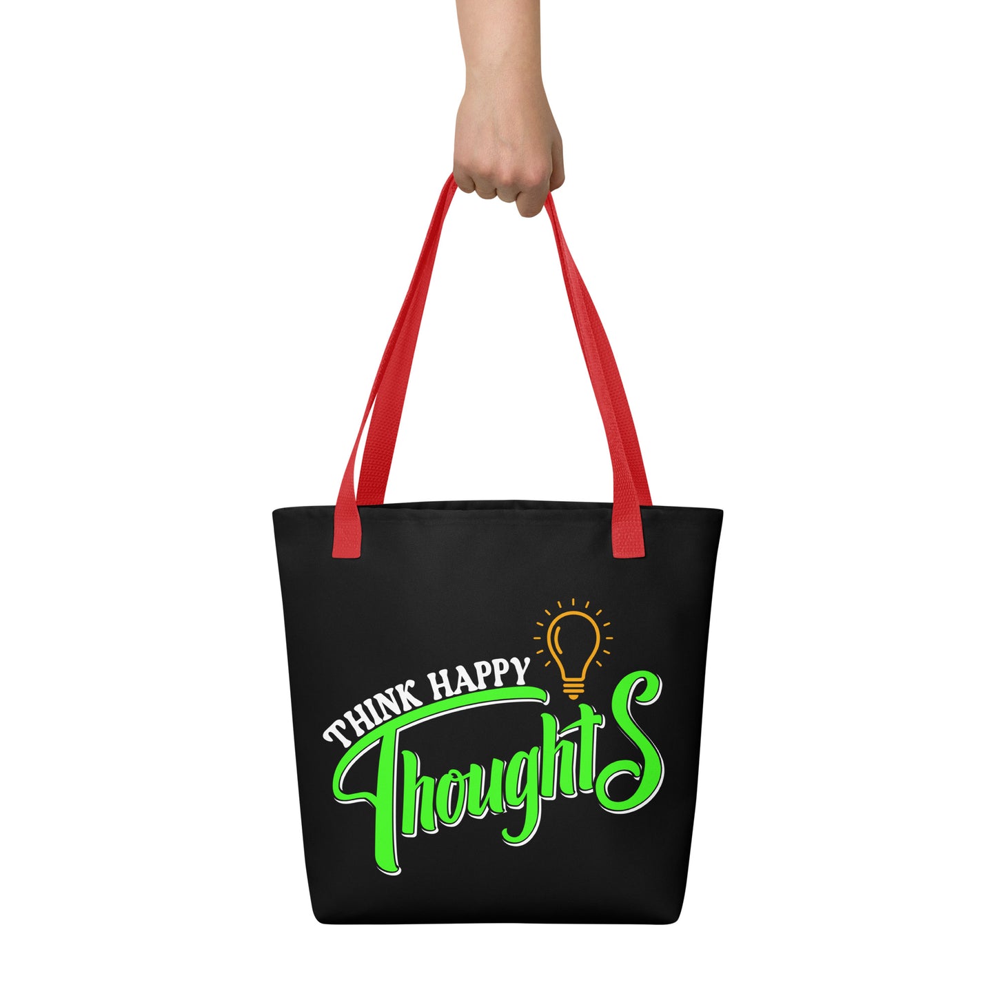think happy thoughts tote bag