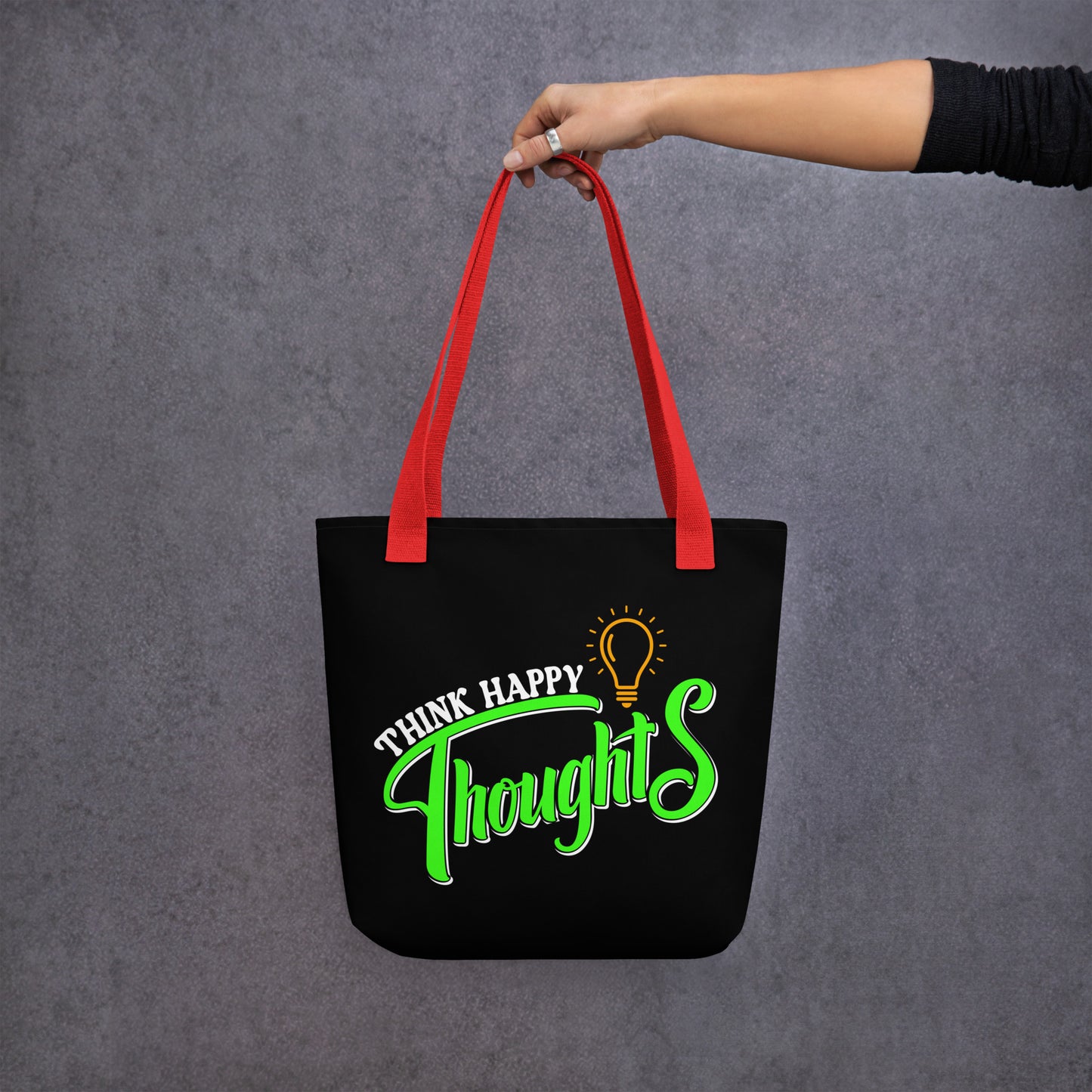 think happy thoughts tote bag
