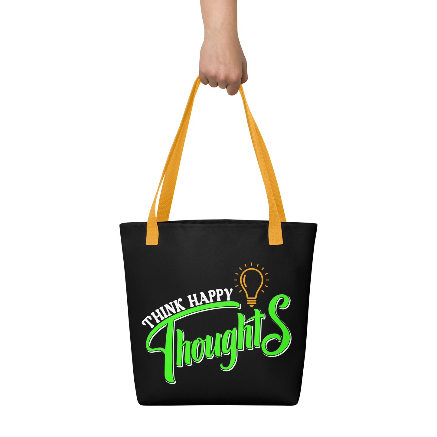 think happy thoughts tote bag