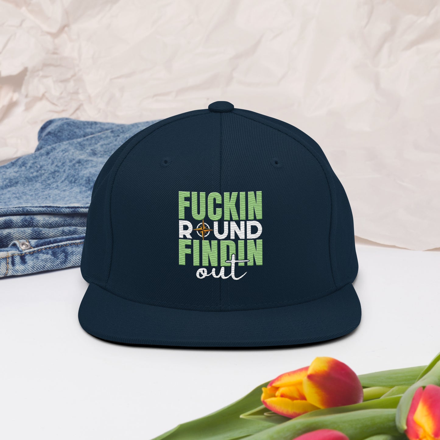 fuckin round, findin out snapback hat