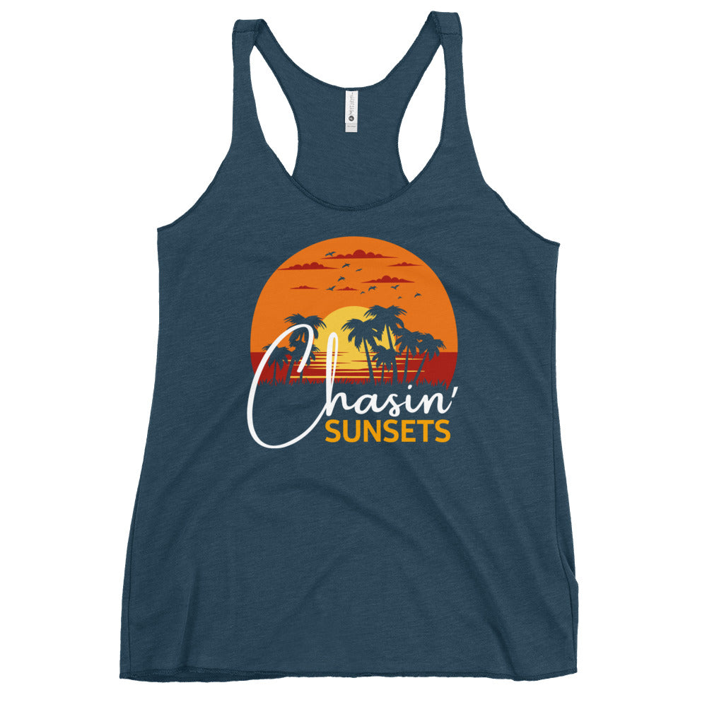chasin sunsets racerback tank