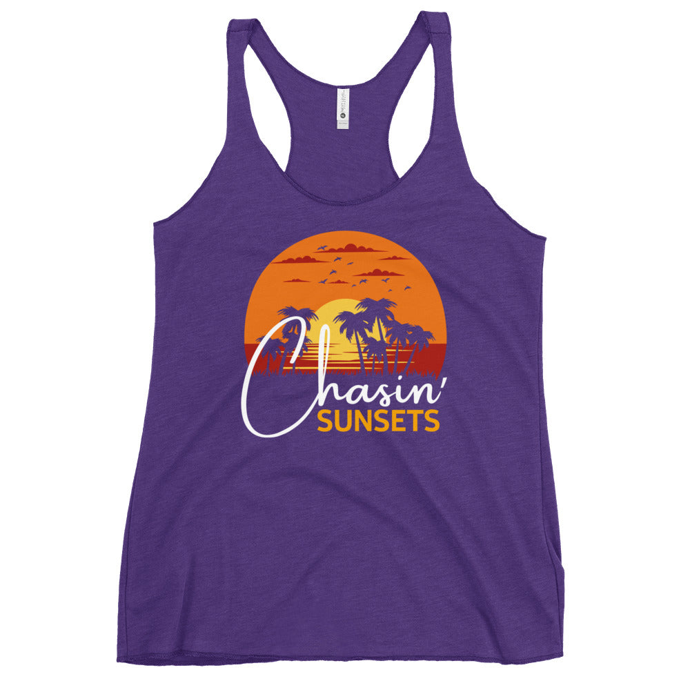 chasin sunsets racerback tank