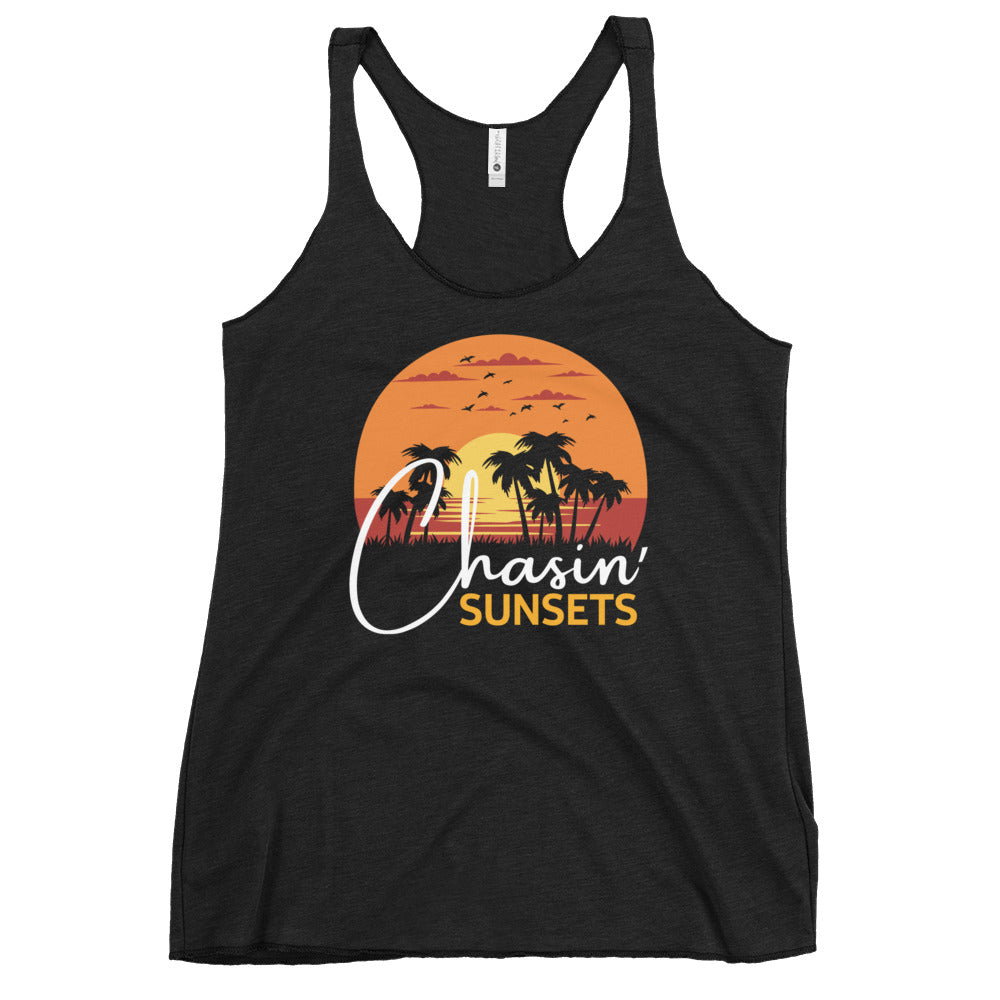 chasin sunsets racerback tank