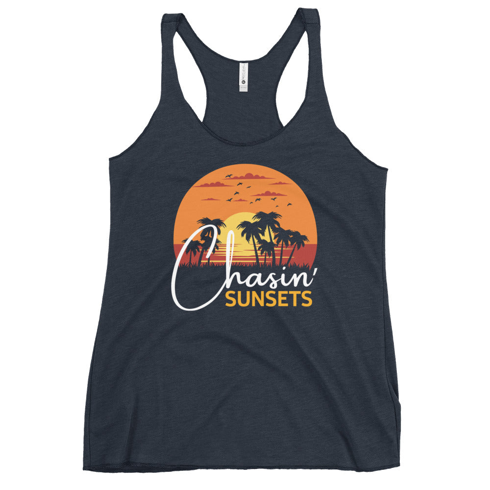 chasin sunsets racerback tank