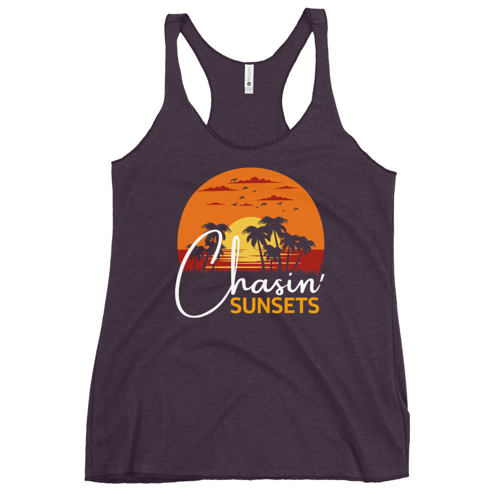 chasin sunsets racerback tank