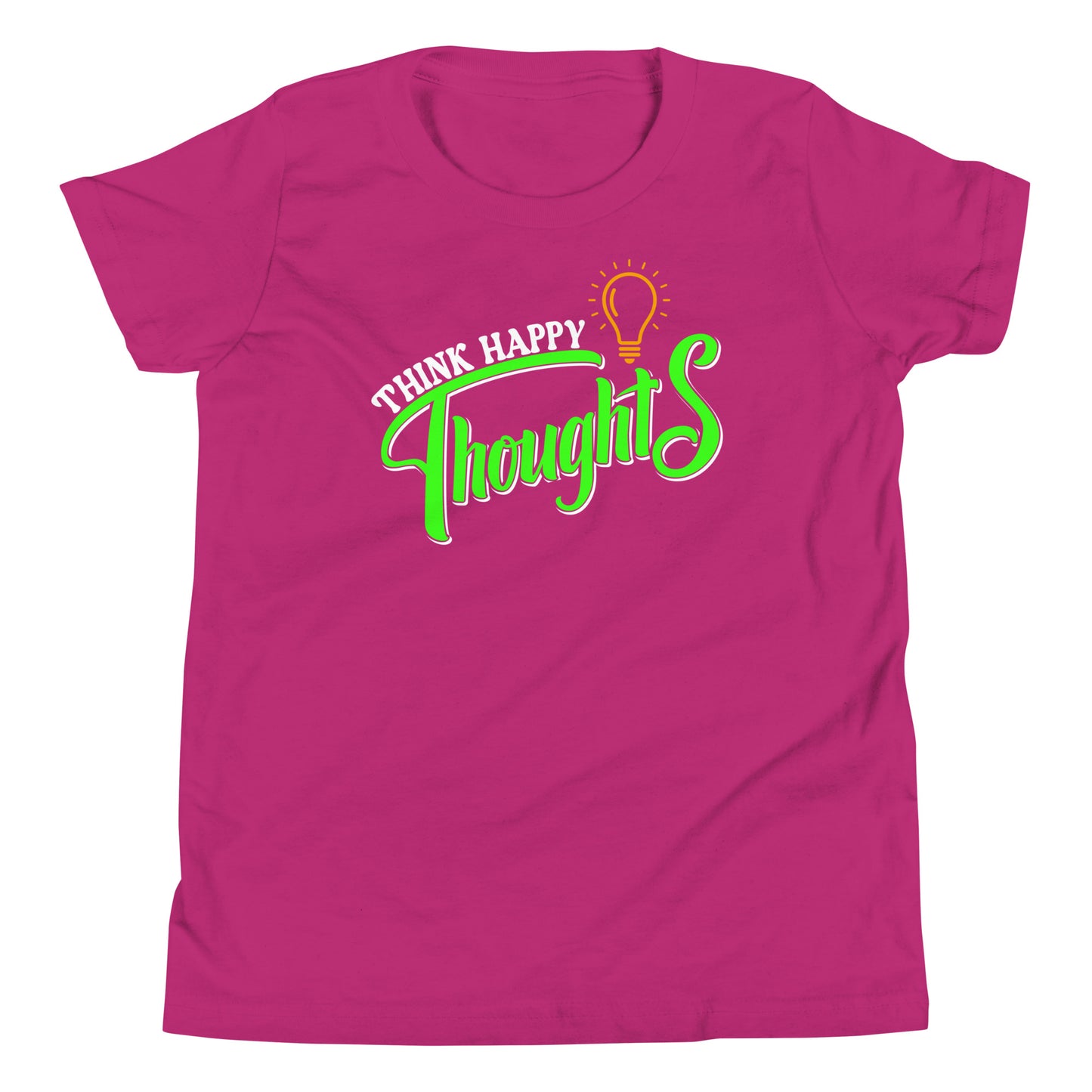 think happy thoughts youth short sleeve t-shirt
