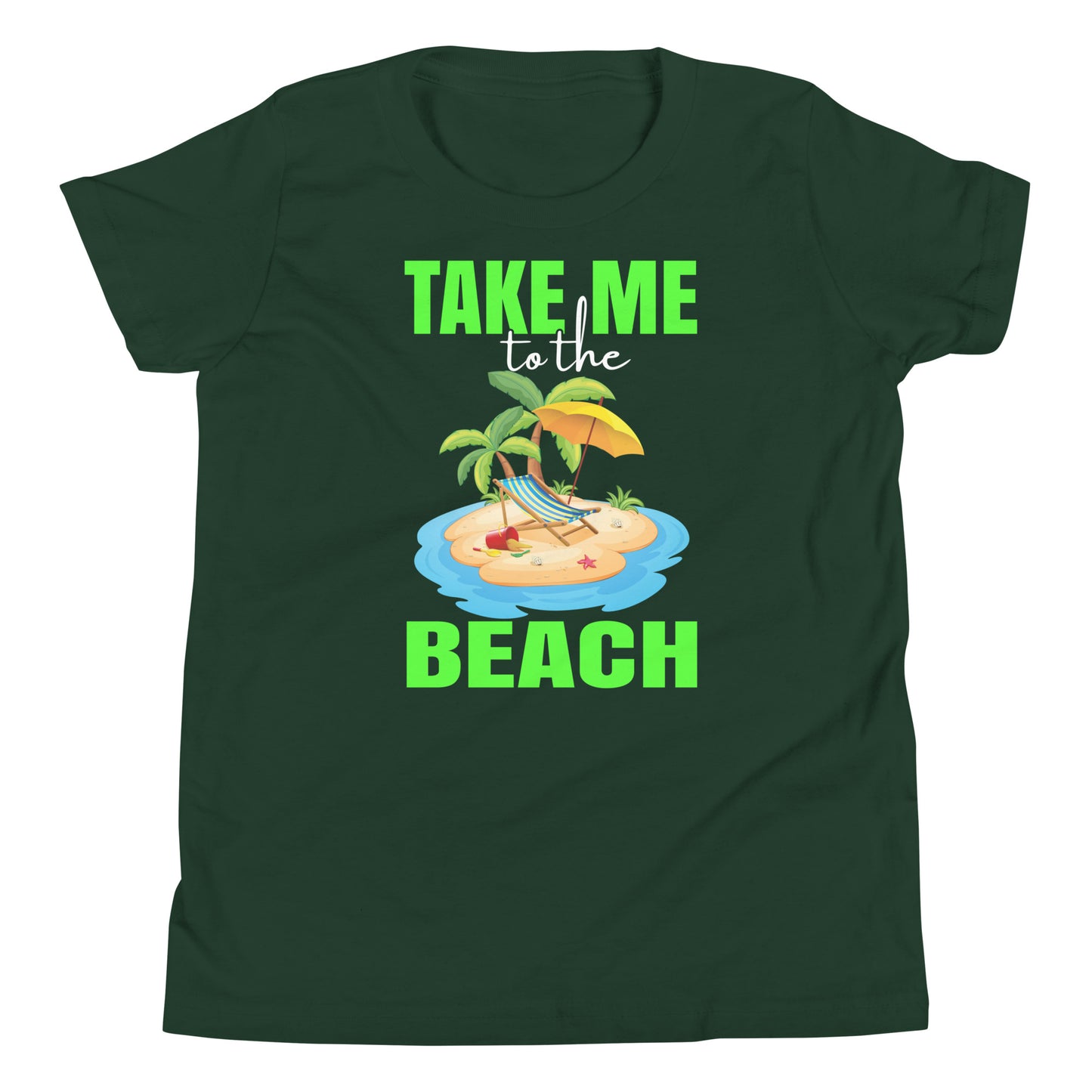 take me to the beach youth short sleeve t-shirt