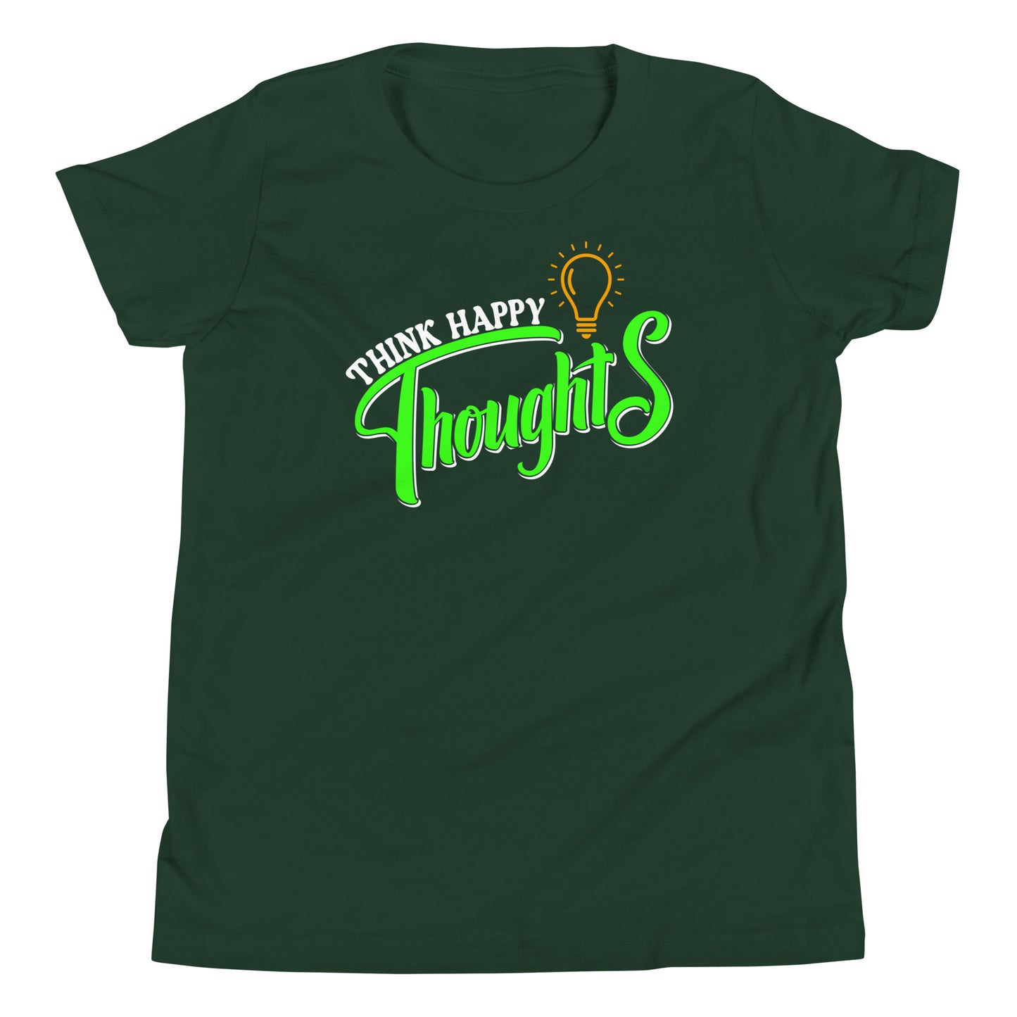 think happy thoughts youth short sleeve t-shirt