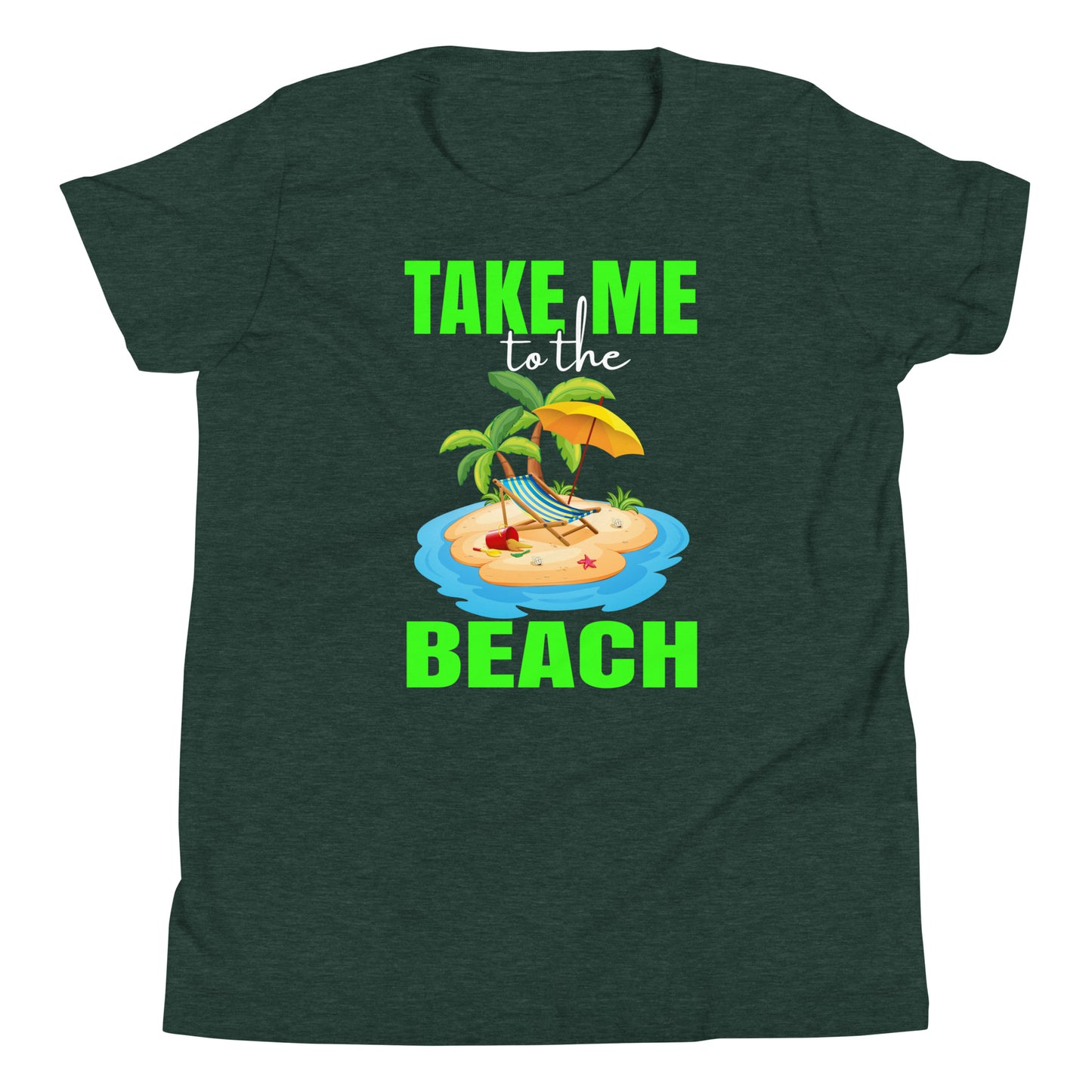 take me to the beach youth short sleeve t-shirt