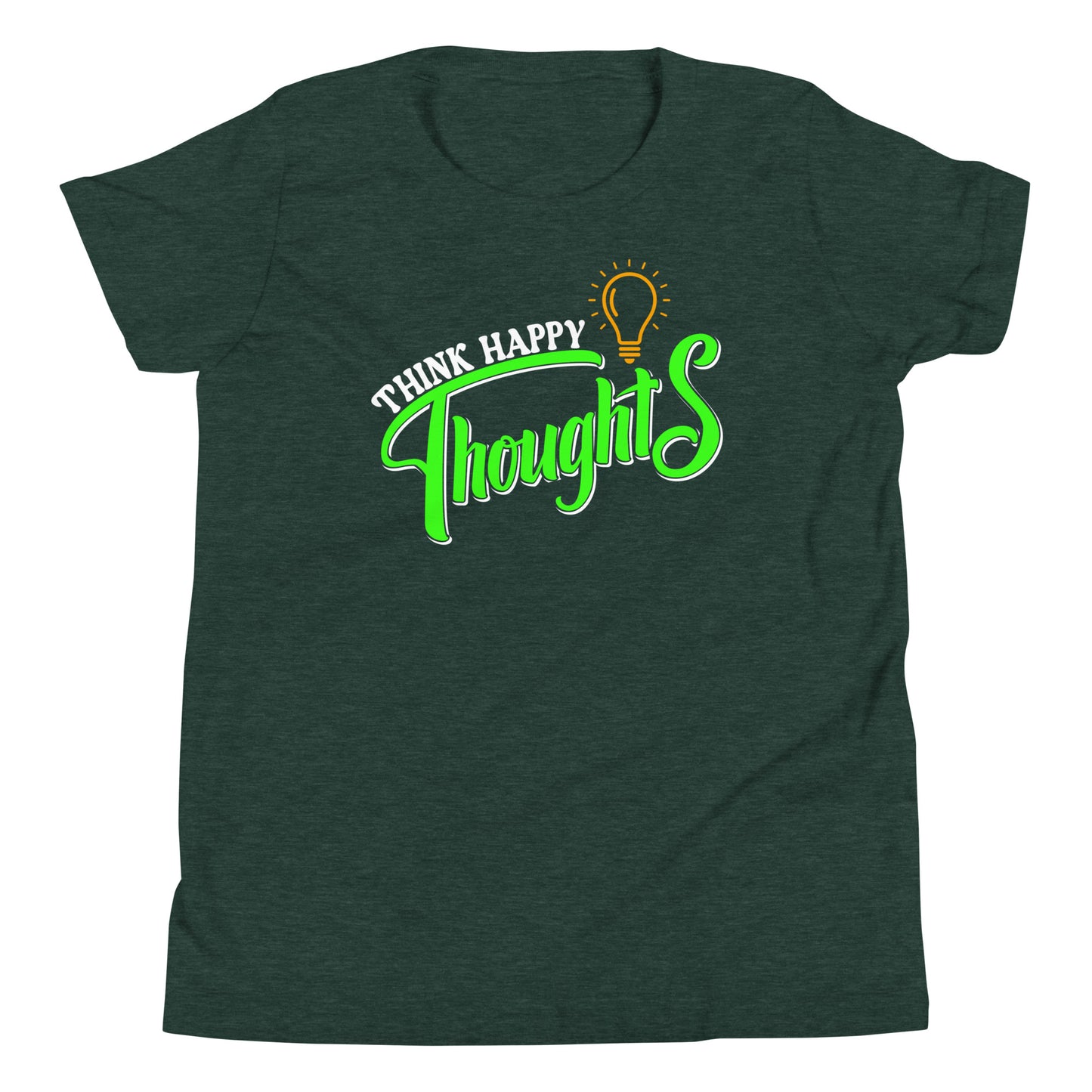 think happy thoughts youth short sleeve t-shirt