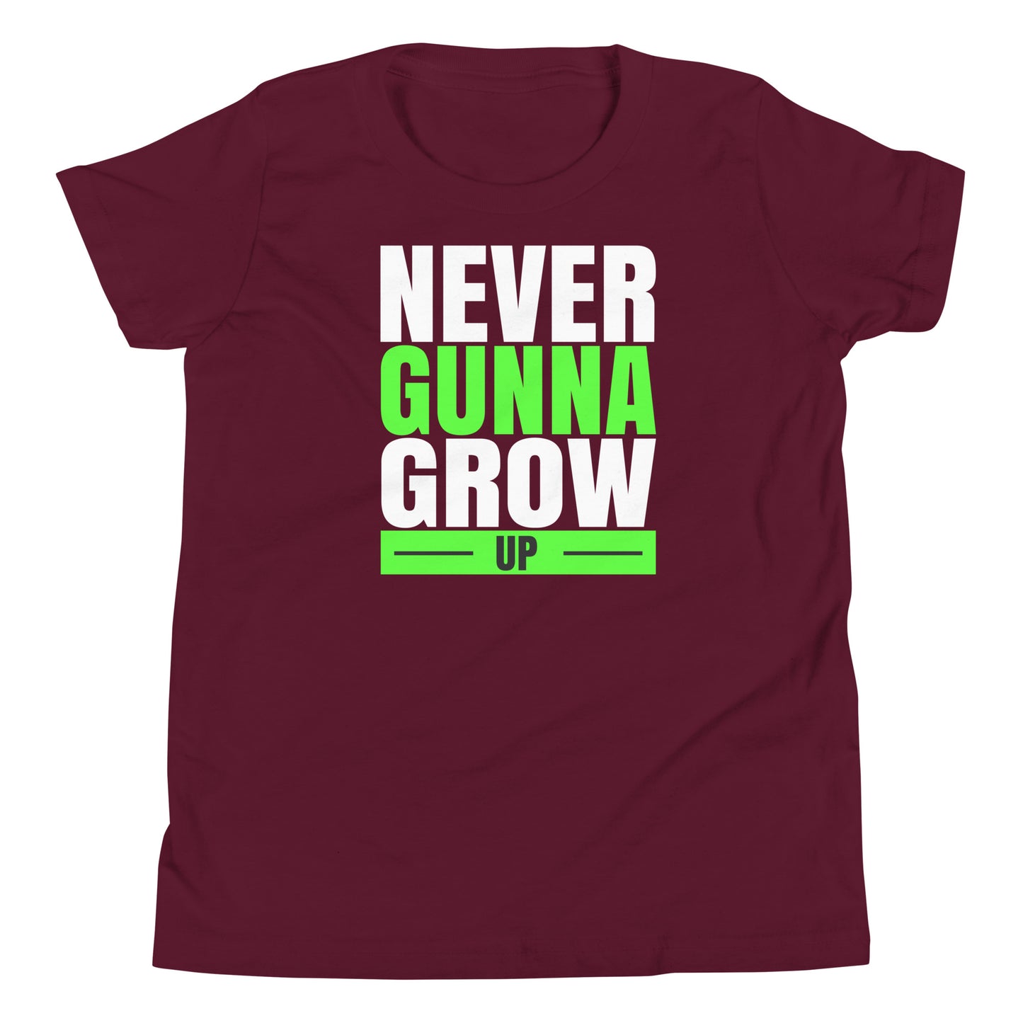 never gunna grow up youth short sleeve t-shirt