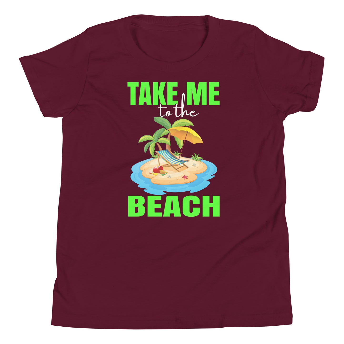 take me to the beach youth short sleeve t-shirt