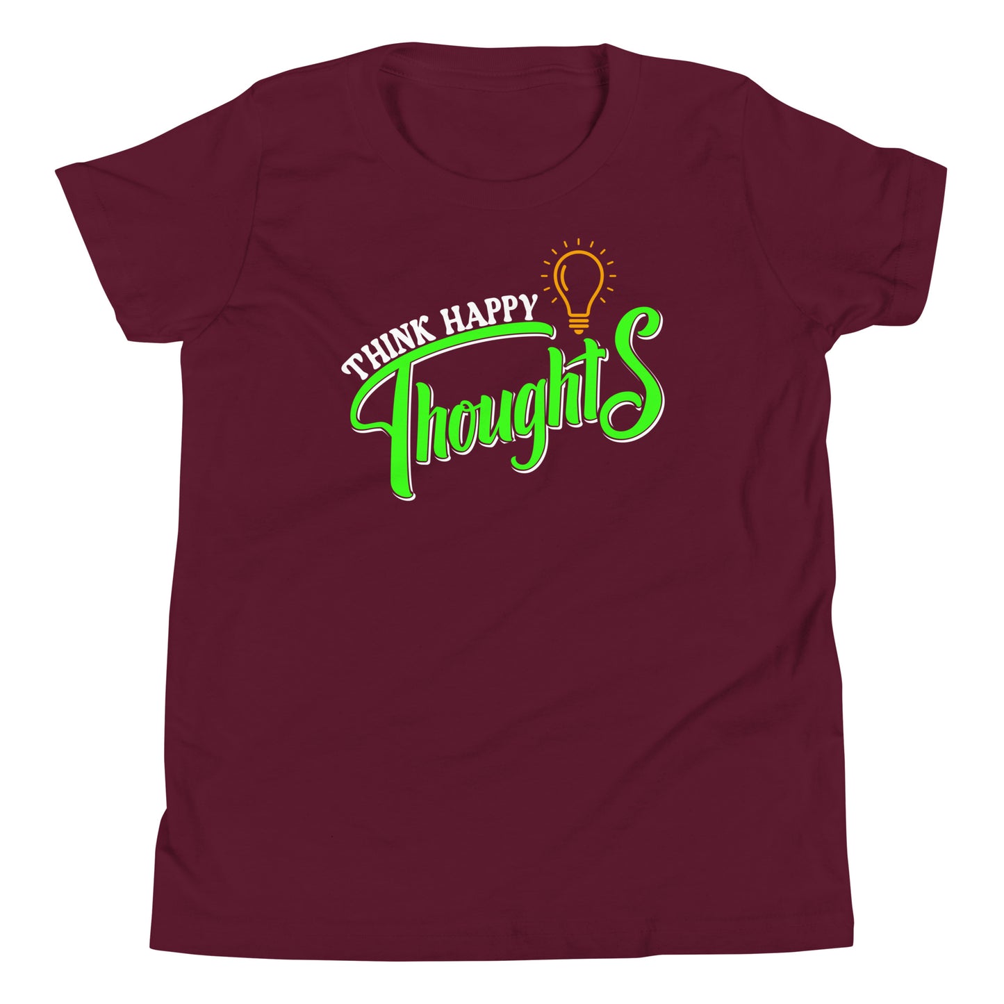 think happy thoughts youth short sleeve t-shirt