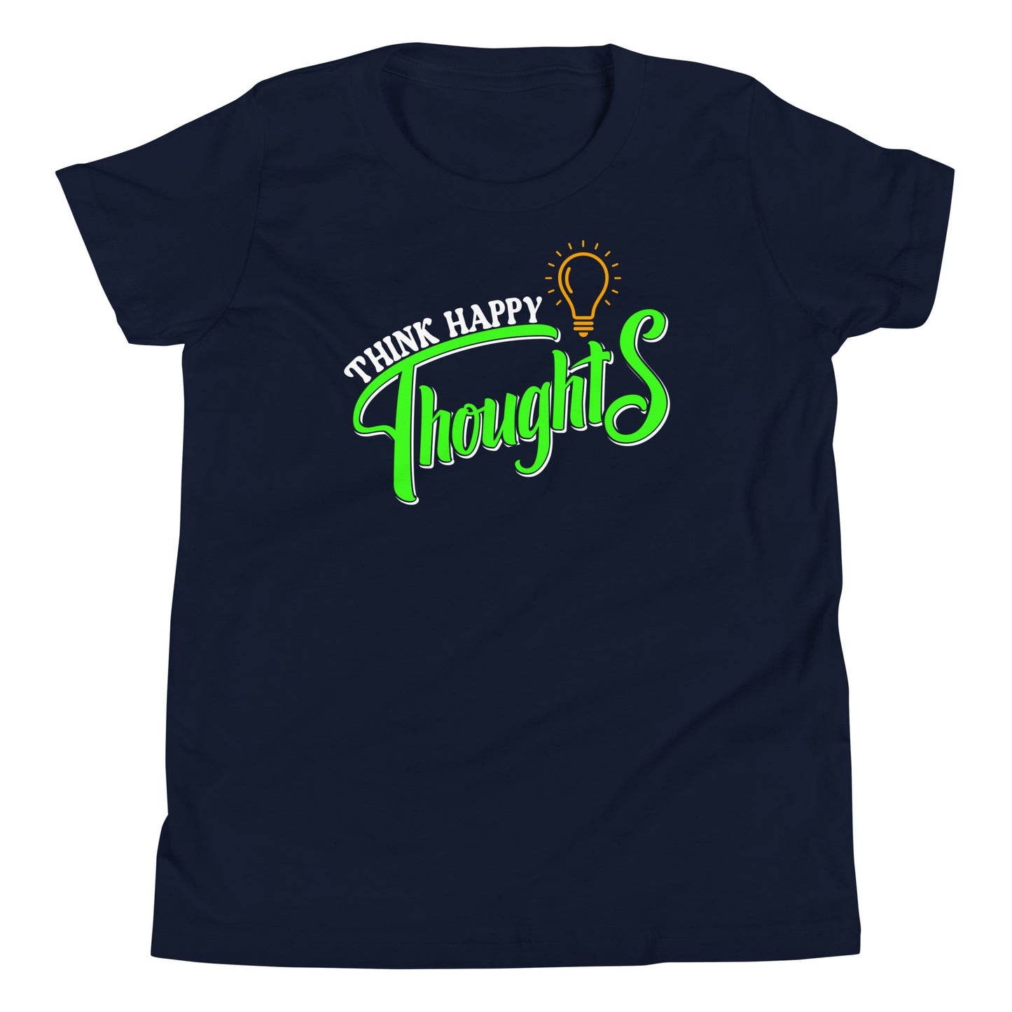 think happy thoughts youth short sleeve t-shirt