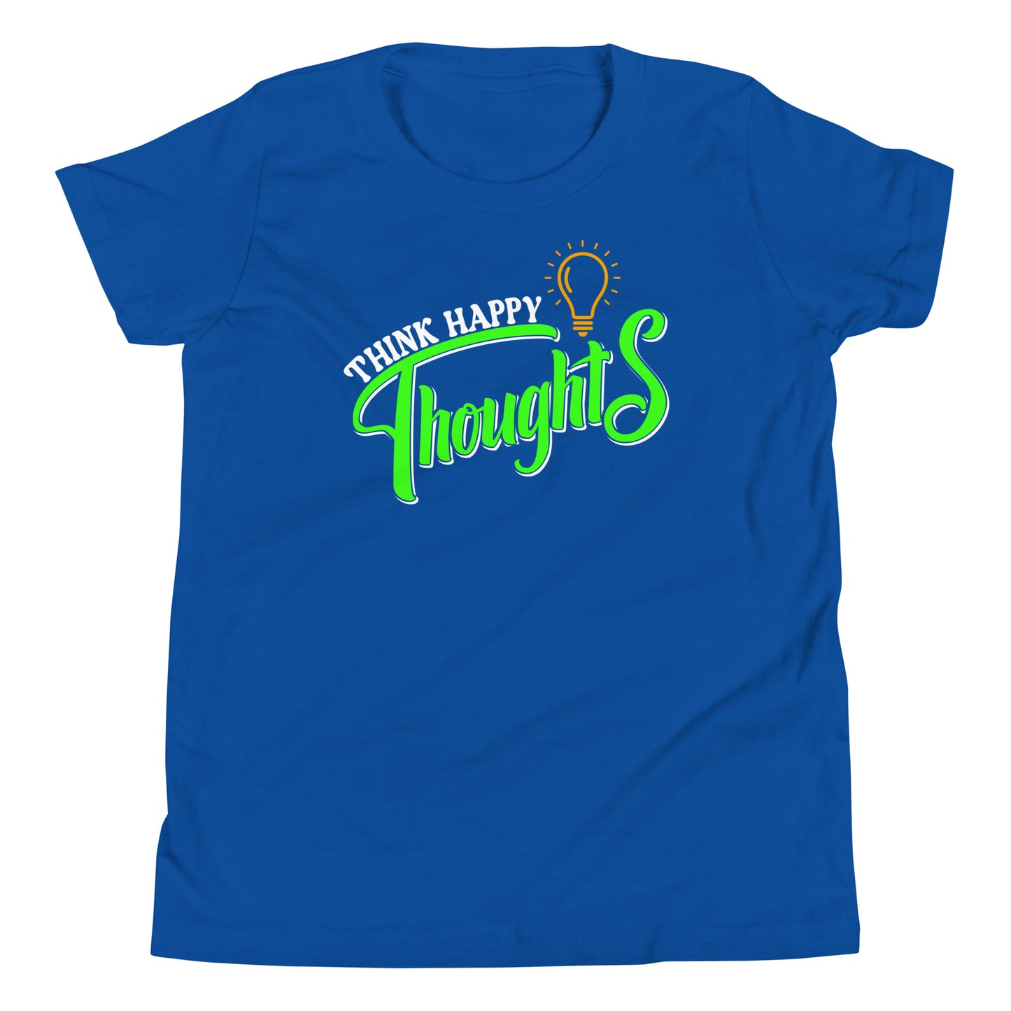 think happy thoughts youth short sleeve t-shirt